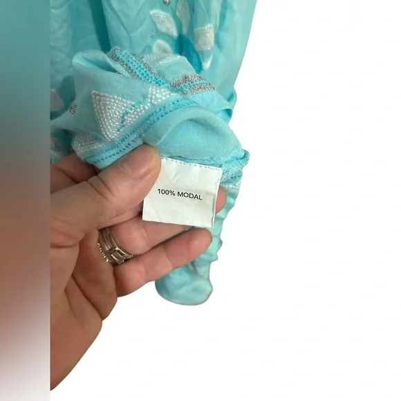 Pranella bohemianTurquoise Sleeveless Dress with Tassels Size SM/MED - Picture 6 of 7